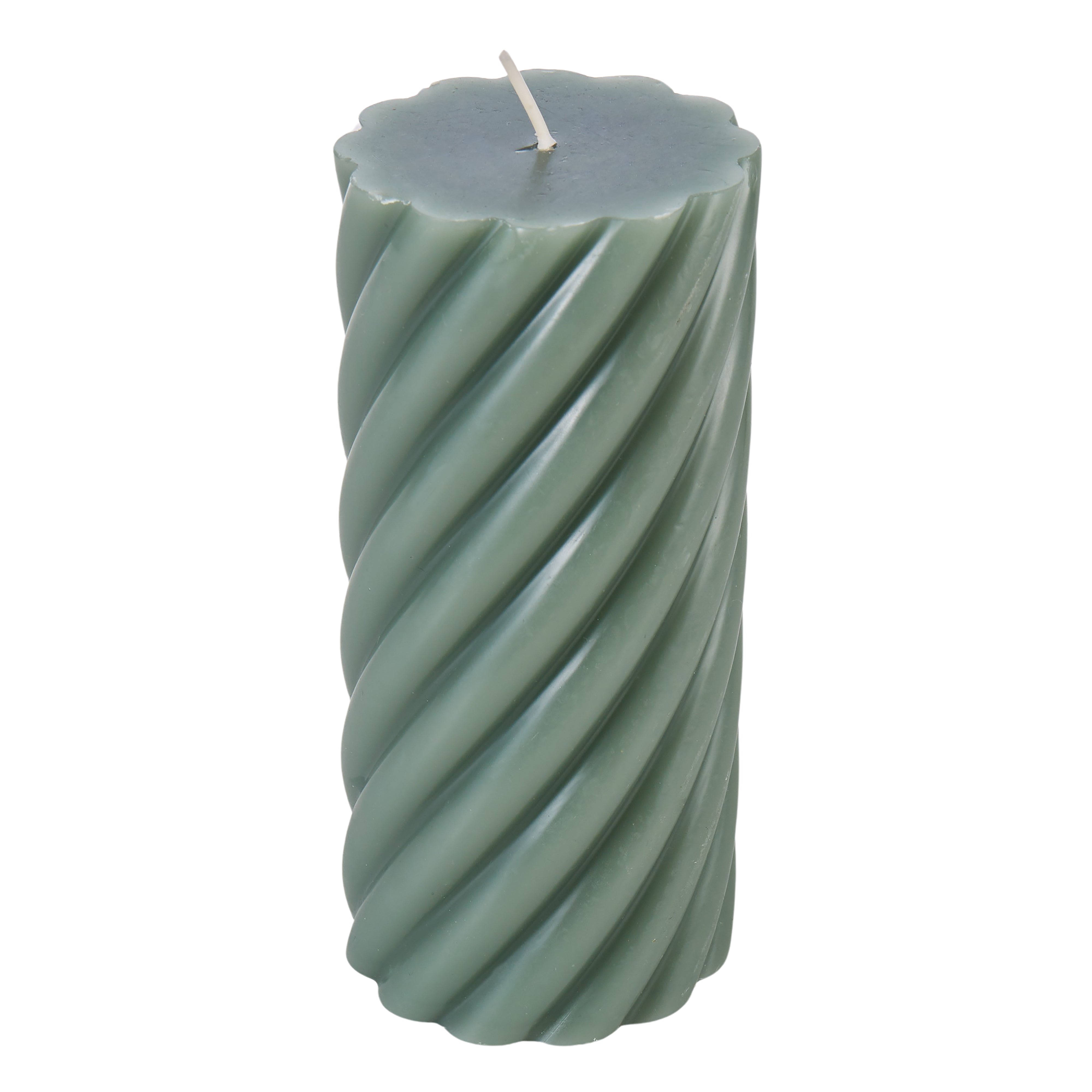 Amalfi Maisie Swirl Pillar Candle Green