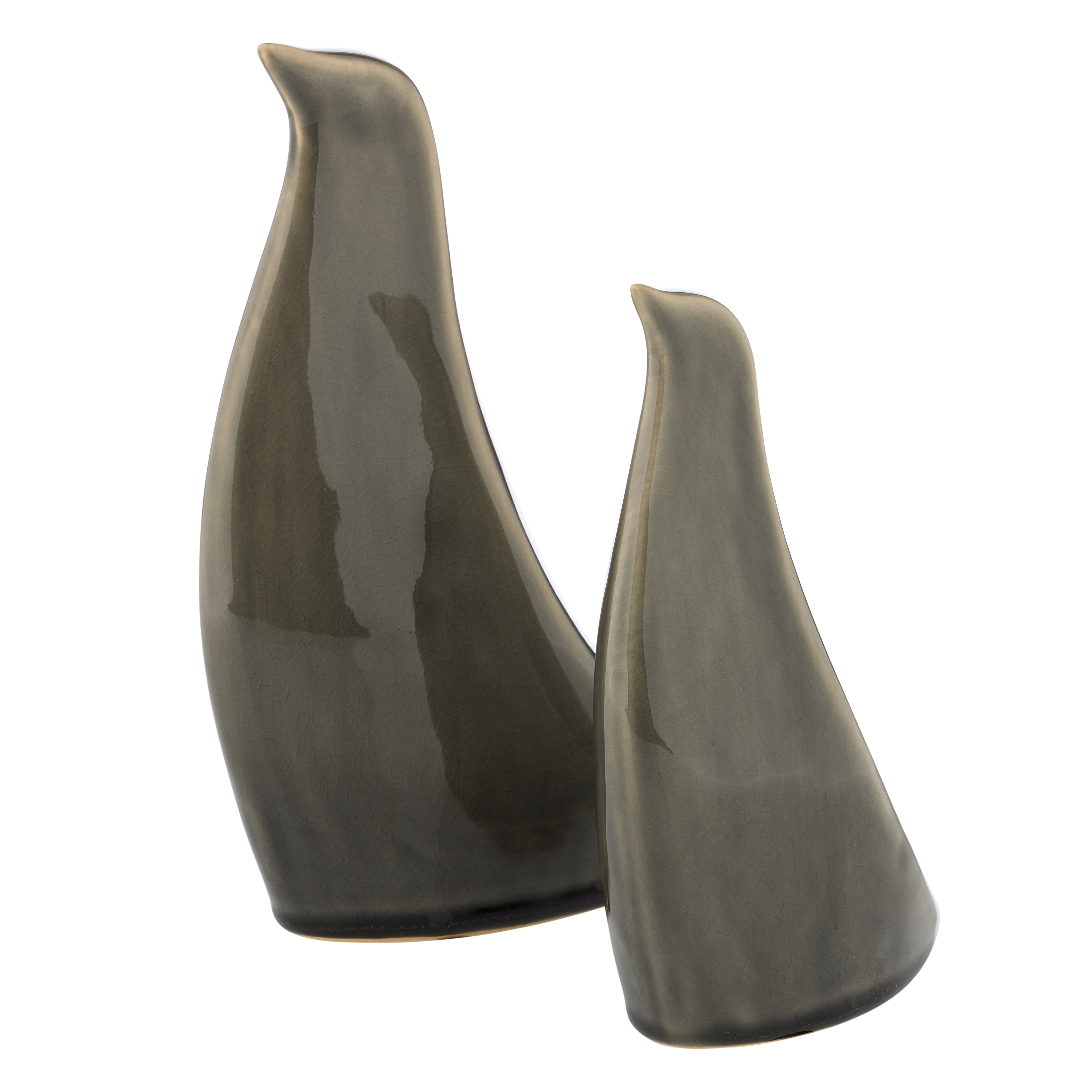 Amalfi Sirin Ceramic Bird Sculpture Small Dark Grey