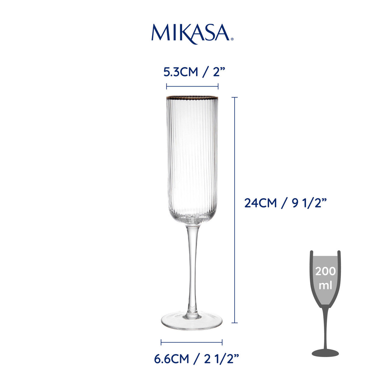 Mikasa Sorrento Champagne Flute Set 4 Piece 200ml