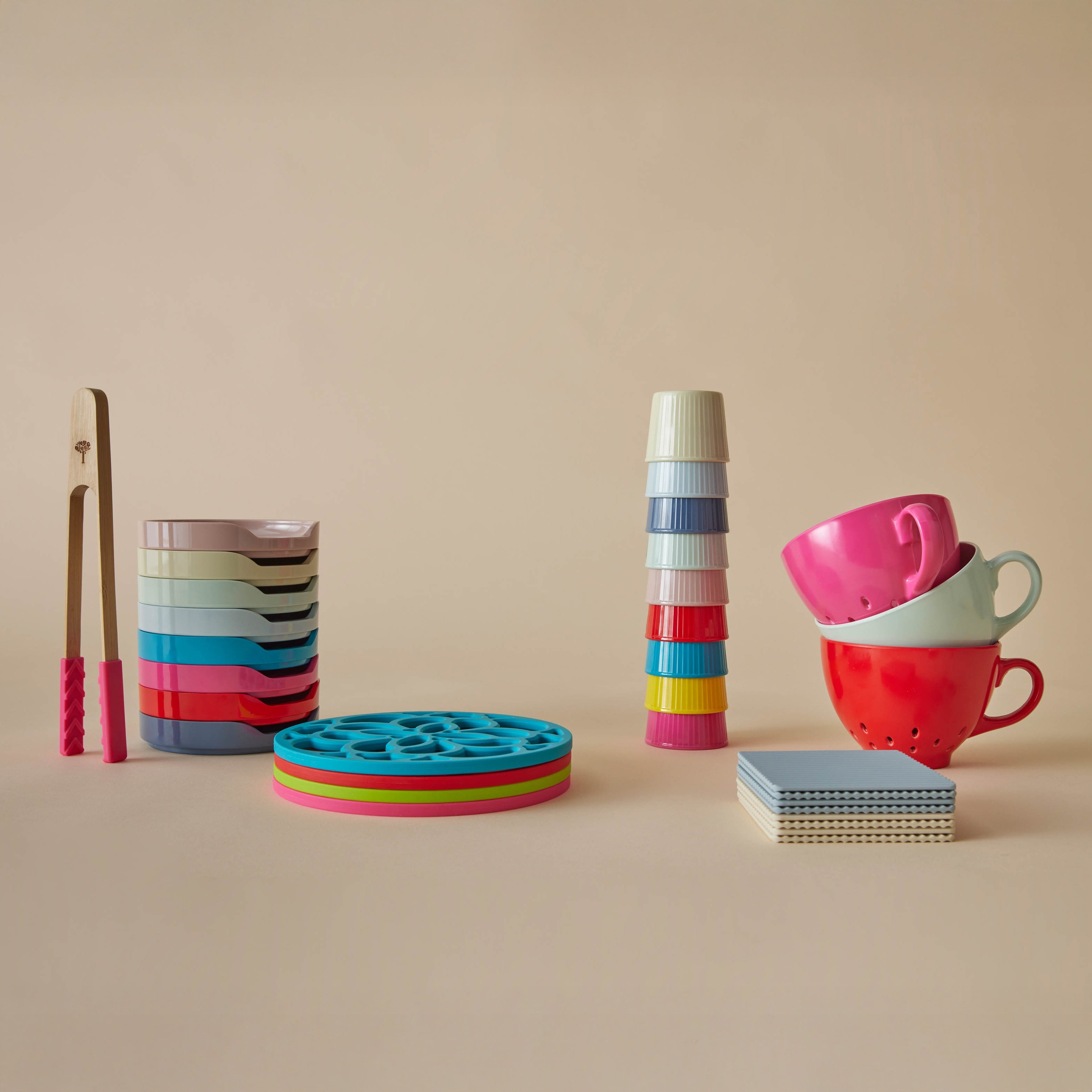 Zeal Silicone Square Coasters Duck Egg Blue 4 Piece Set