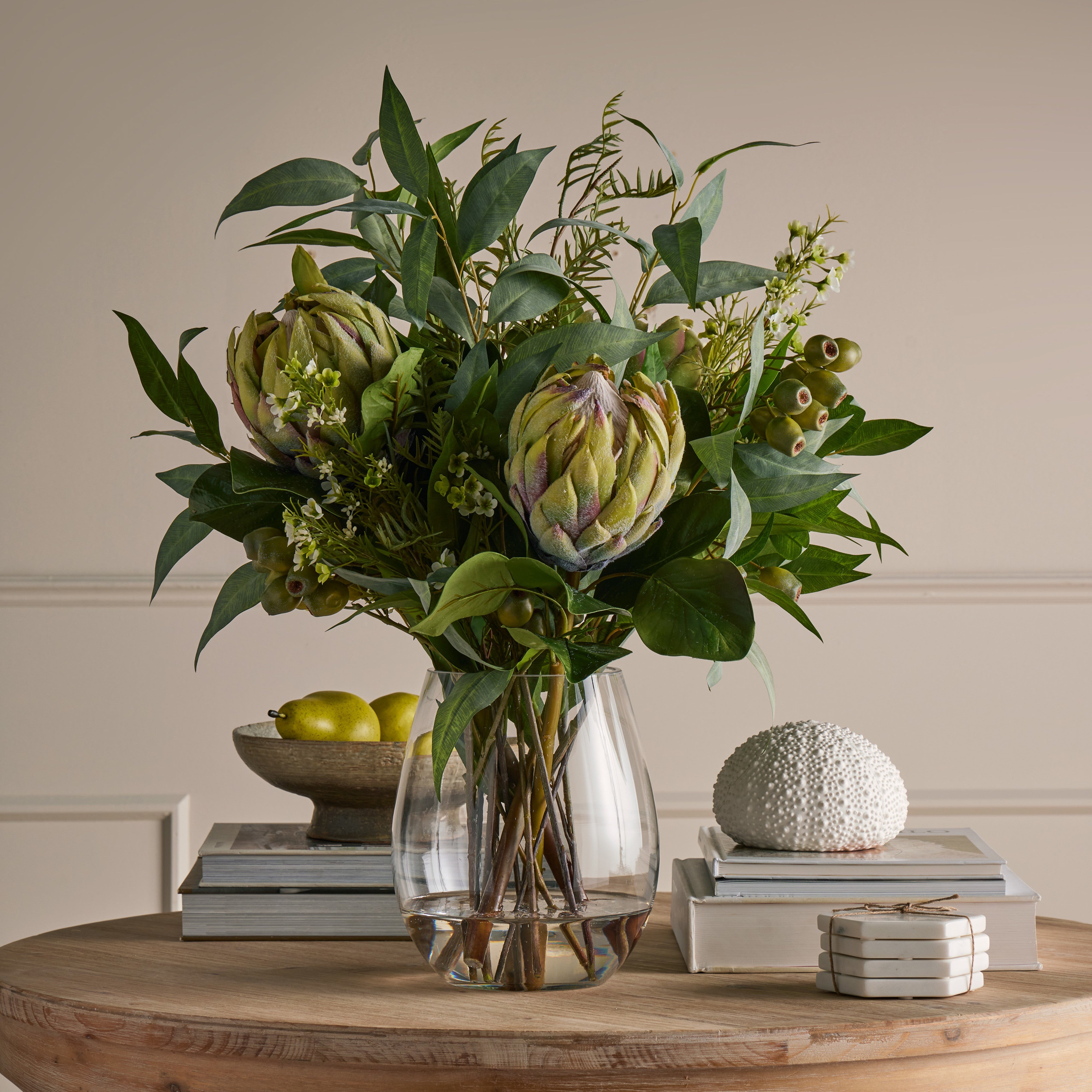 Rogue Grand Protea Native Mix - Claire Vase Green 69cm