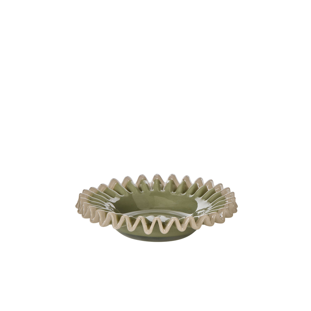 Amalfi Sigrid Frill Dish Small Green & Grey