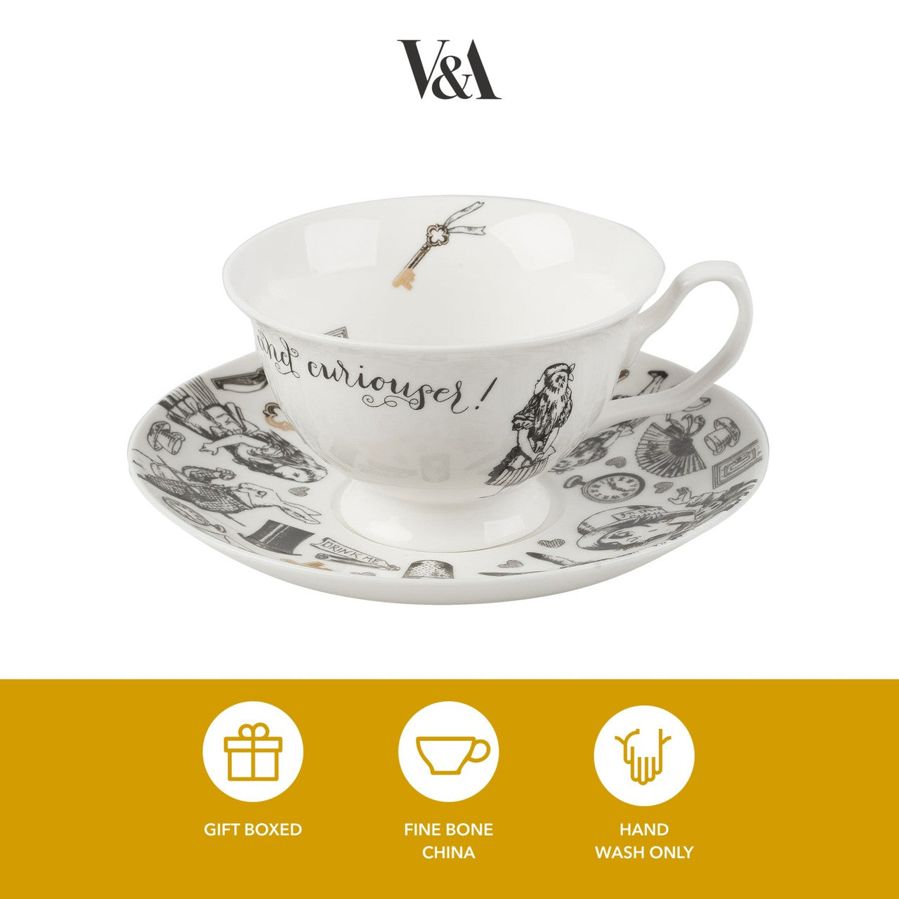V&A Alice in Wonderland Cup & Saucer 210ml