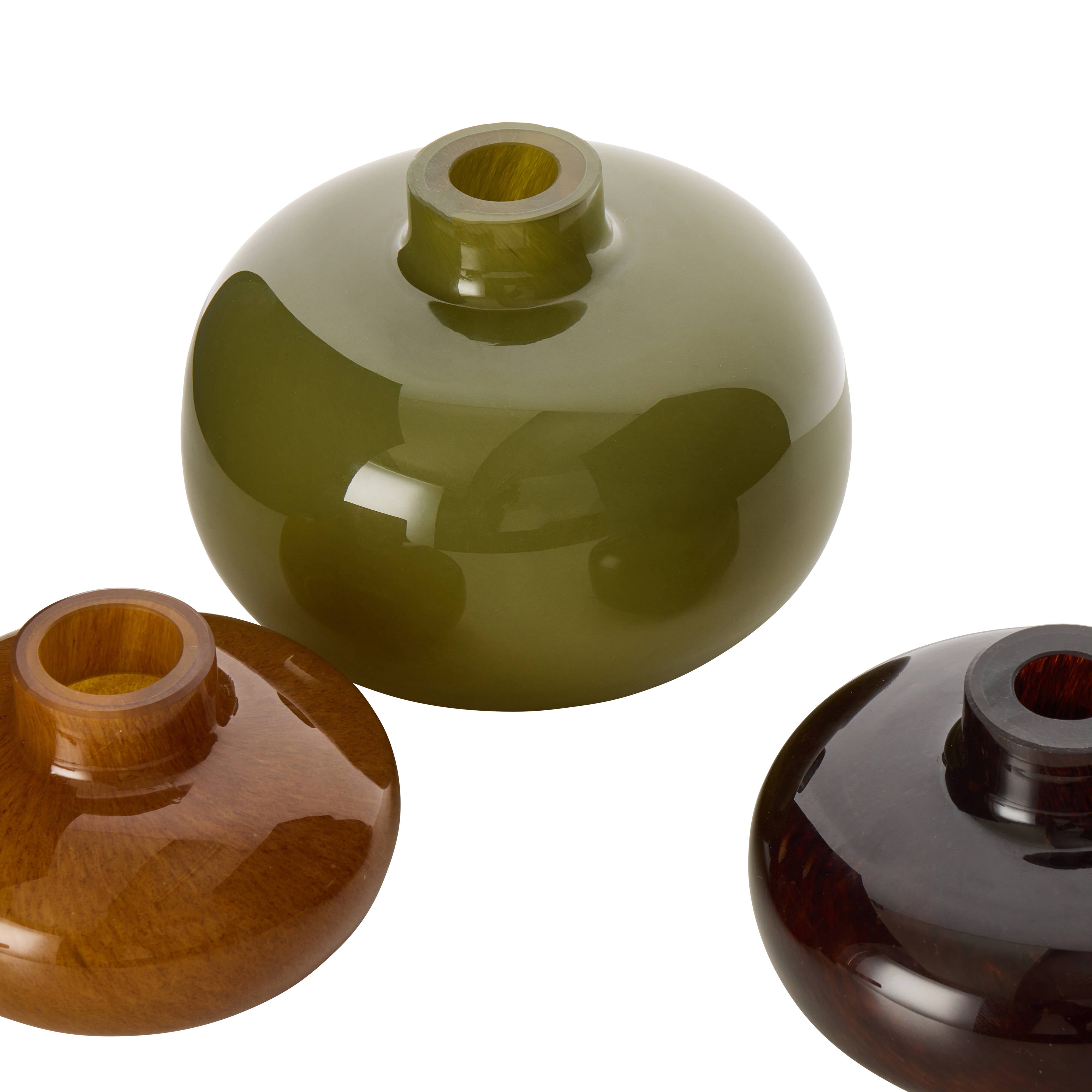 Amalfi Tutti Stack Vase 3 Piece Set Green & Amber