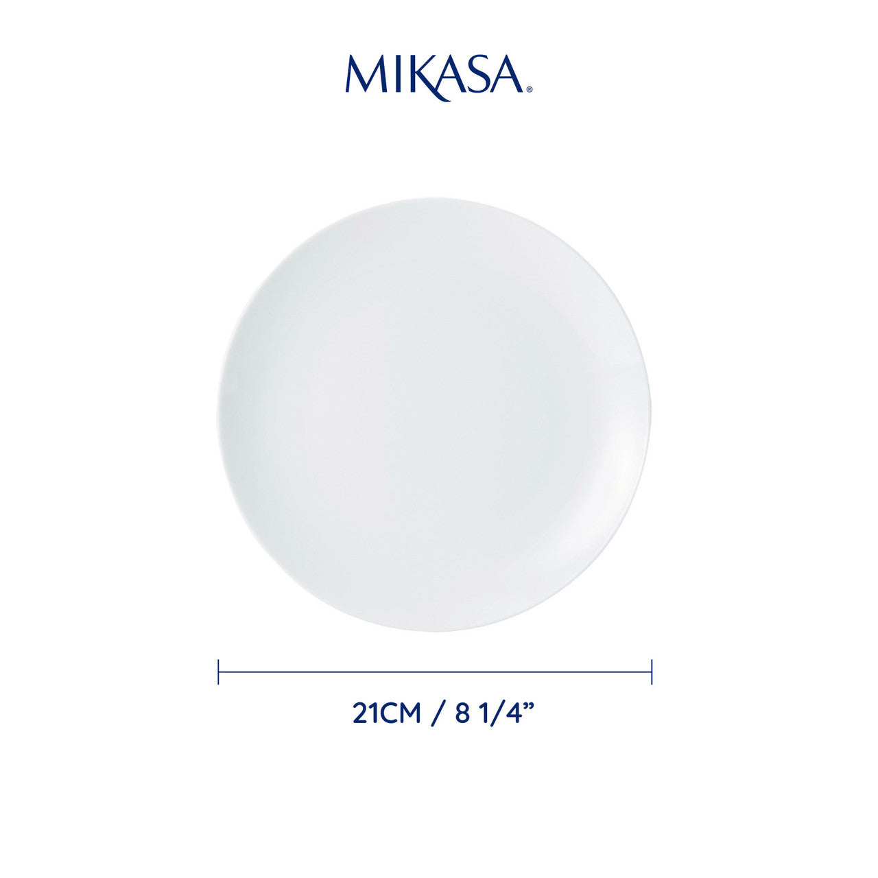 Mikasa Chalk Porcelain Side Plate Set 4 Piece 21cm (White)