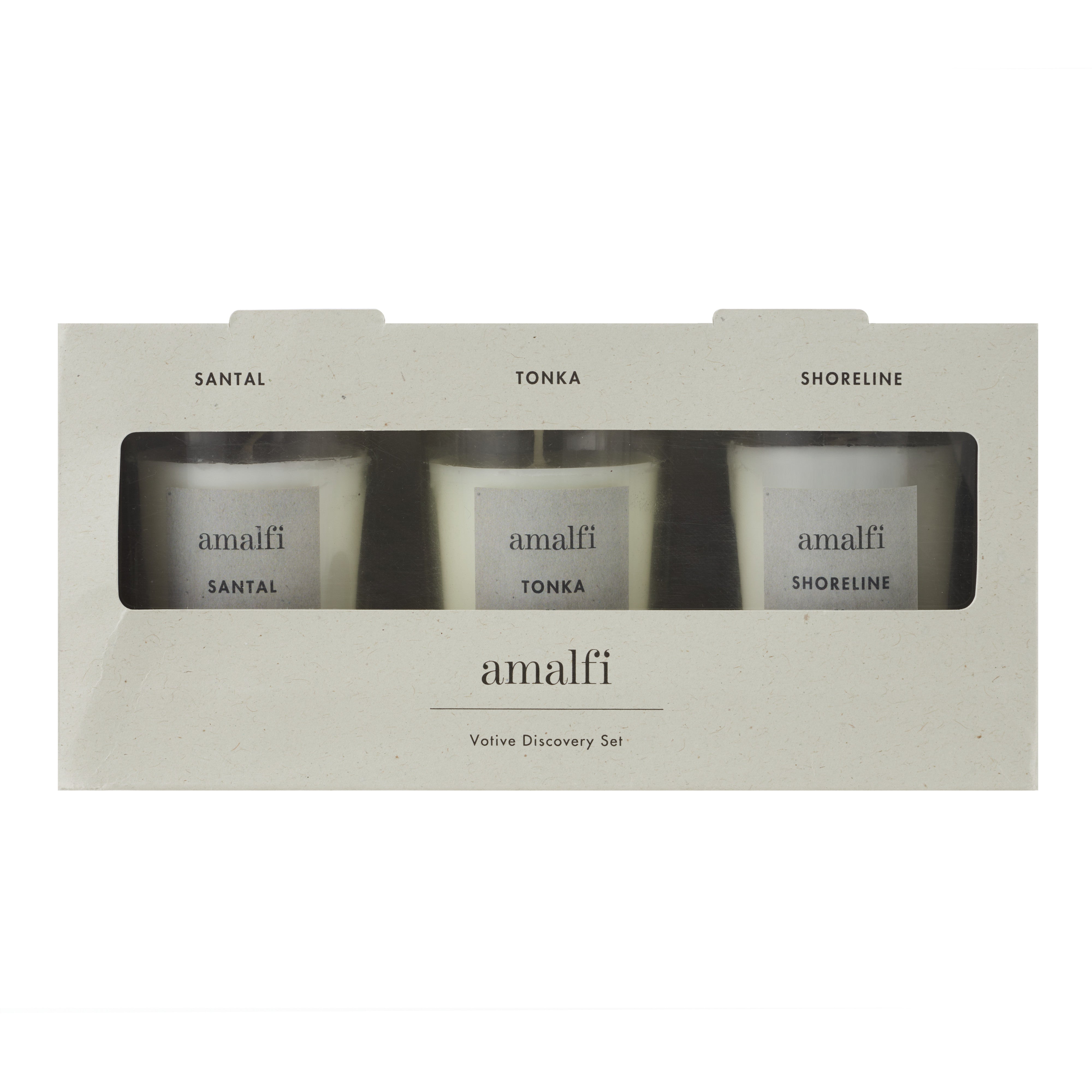 Amalfi Santal Tonka Shoreline Votives 3 Piece Set Taupe