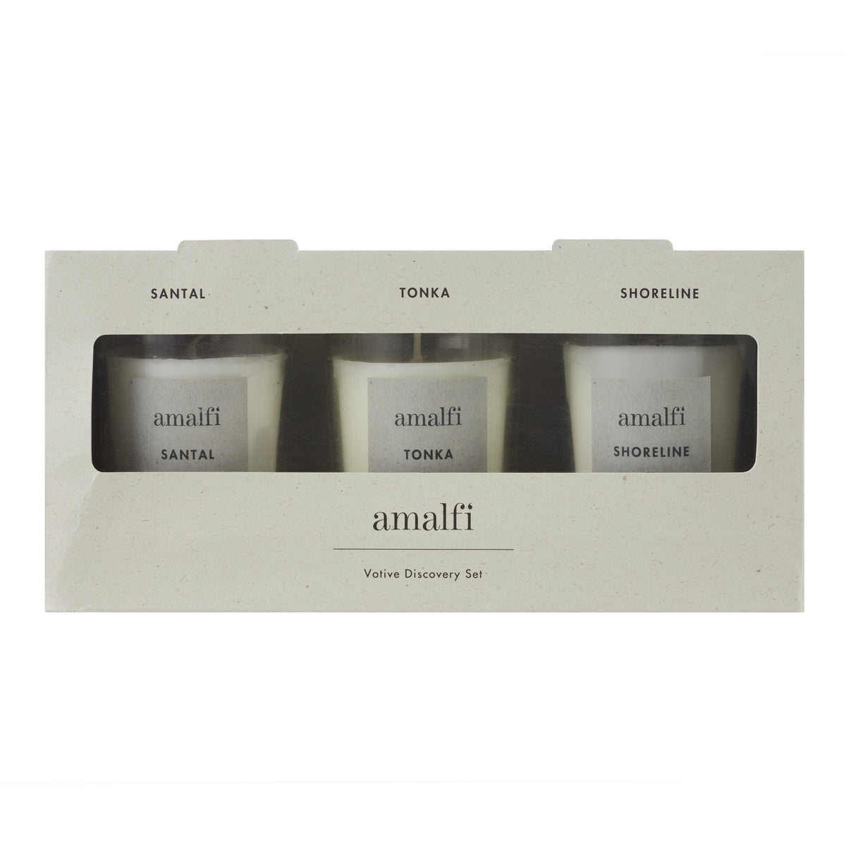 Amalfi Santal Tonka Shoreline Votives 3 Piece Set Taupe