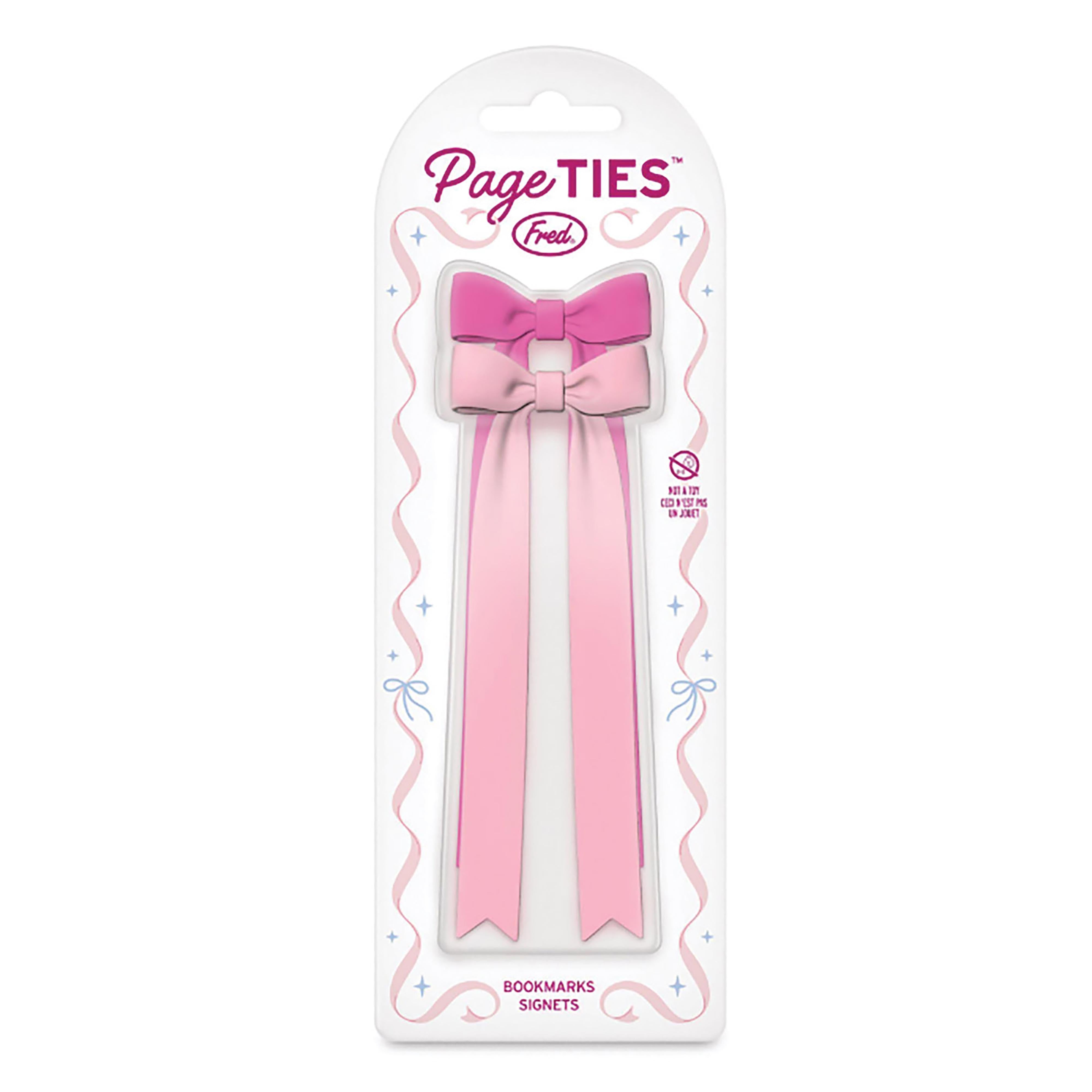 Fred Page Ties Bookmarks 2 Piece Set Pink