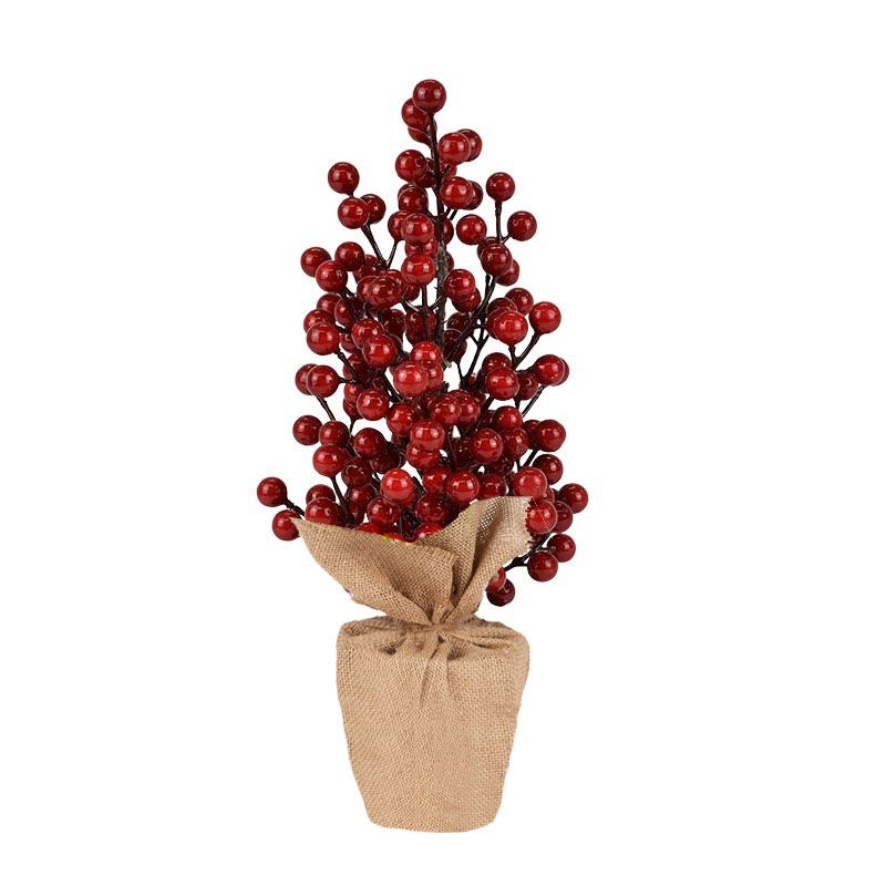 Gala Red Berry Tree In Burlap Pot