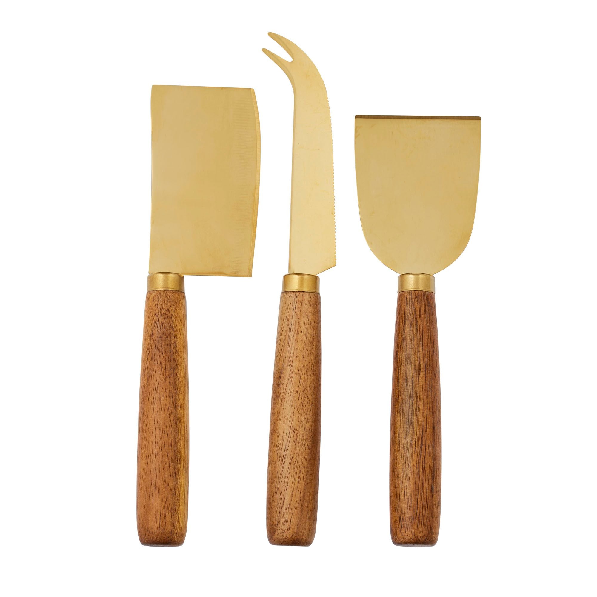 Assemble Barker Set of 3 Steel/Wood Cheese Knives