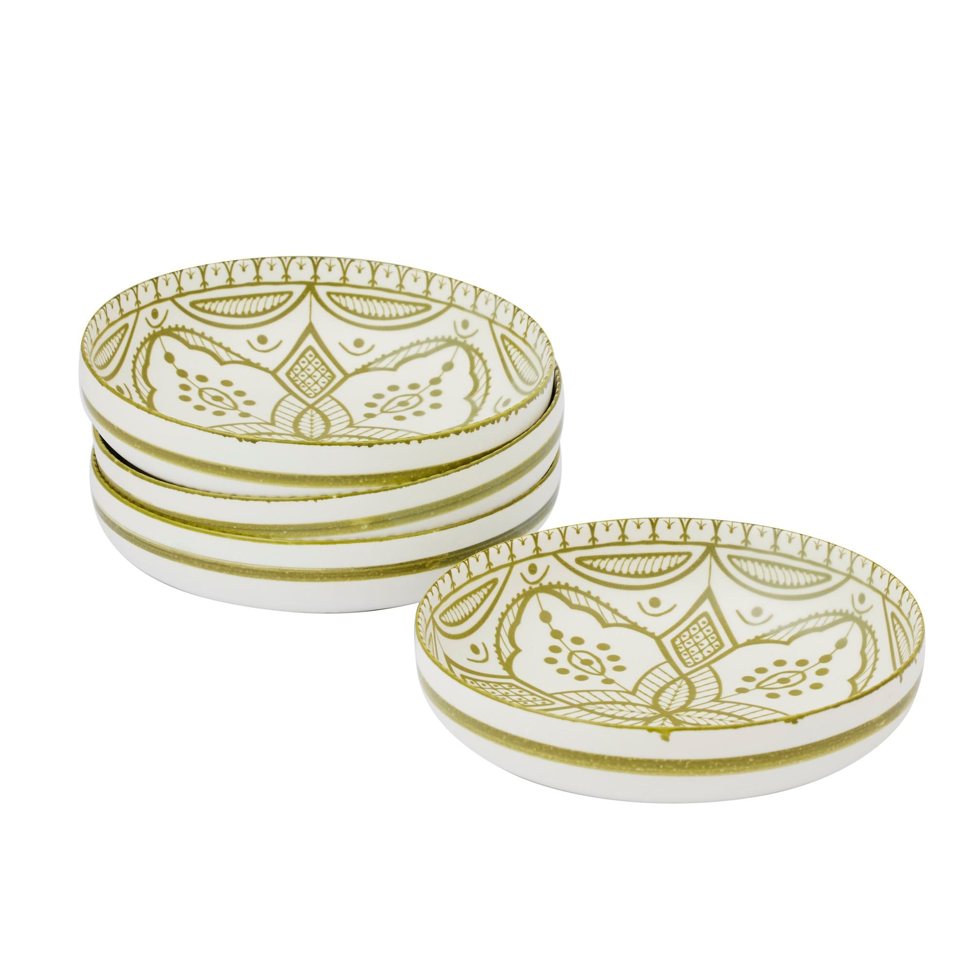 Assemble Ava Set of 4 Ceramic Bowl 20x5cm Olive