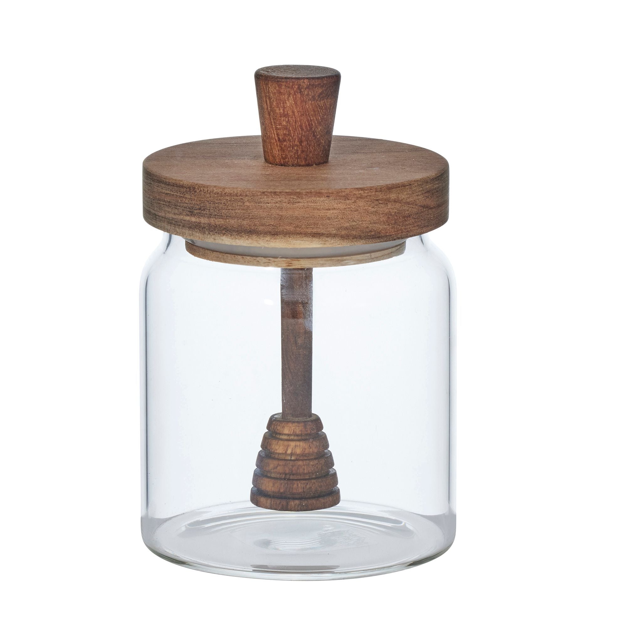 Assemble Tesoro Glass/Wood Honey Jar Natural