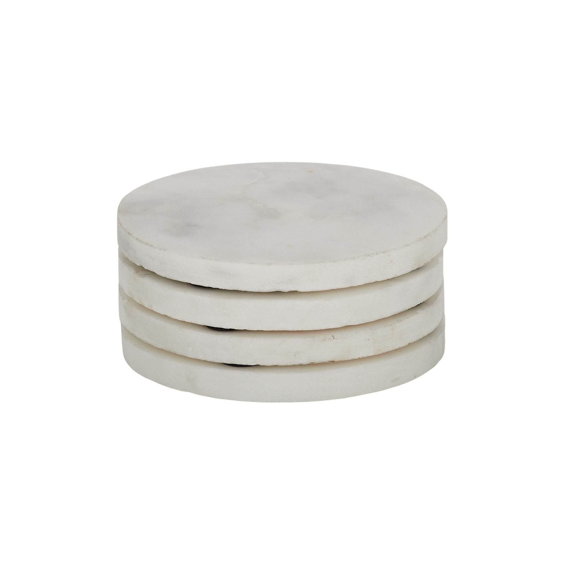 Assemble Neo Set of 4 Round Marble Coaster White