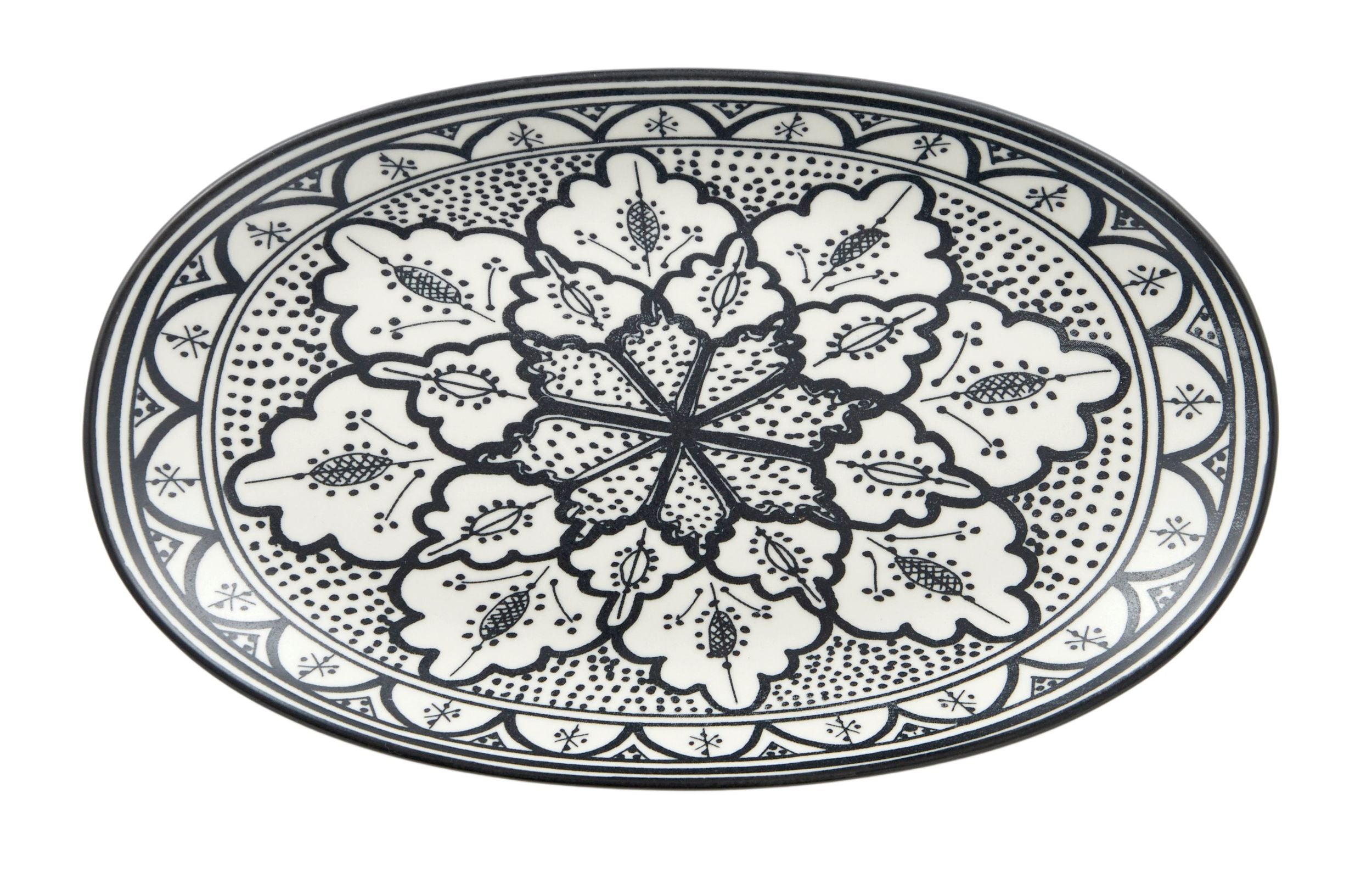 Assemble Aleah Ceramic Oval Dish Black/White