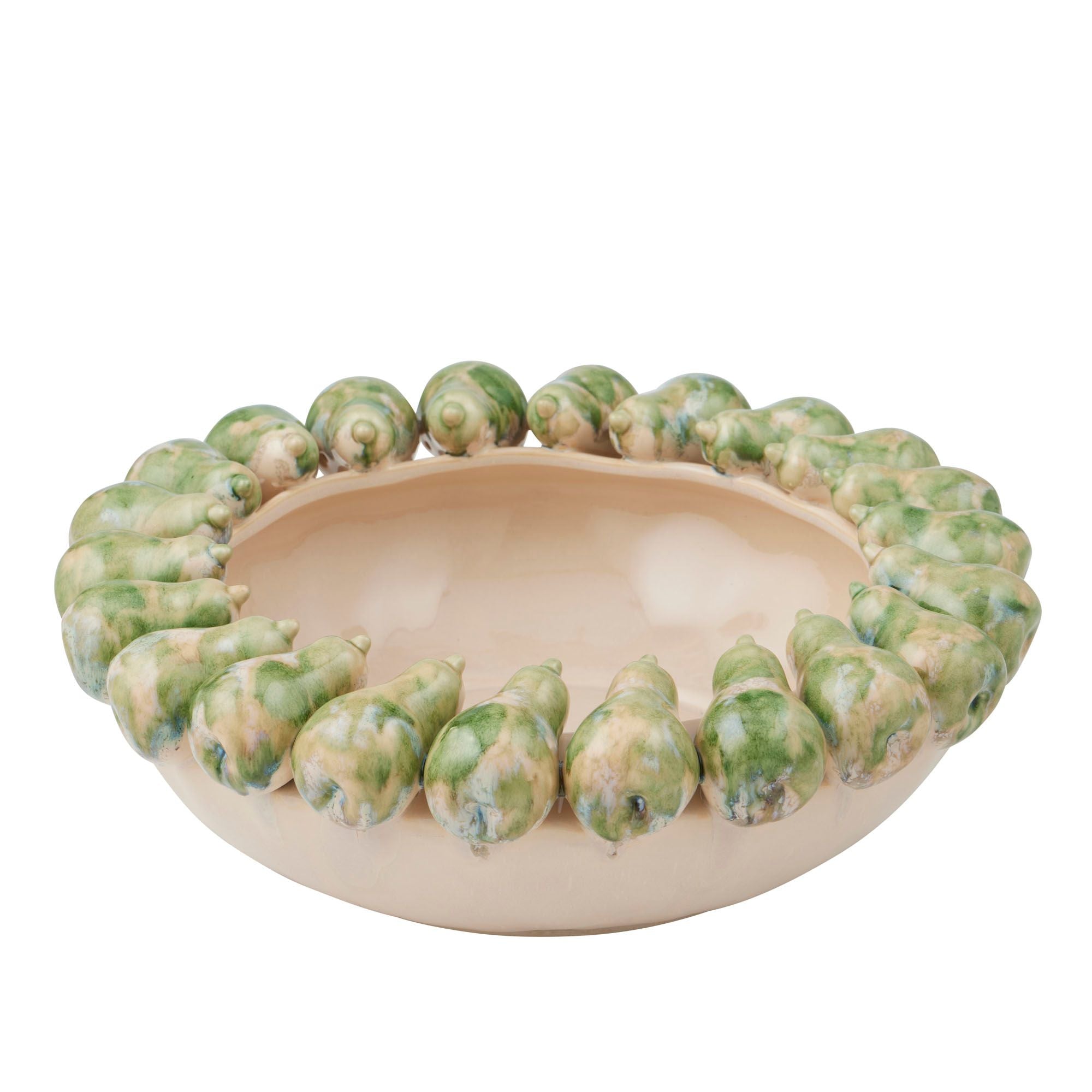 Coast To Coast Corella Ceramic Bowl Ivory/Green
