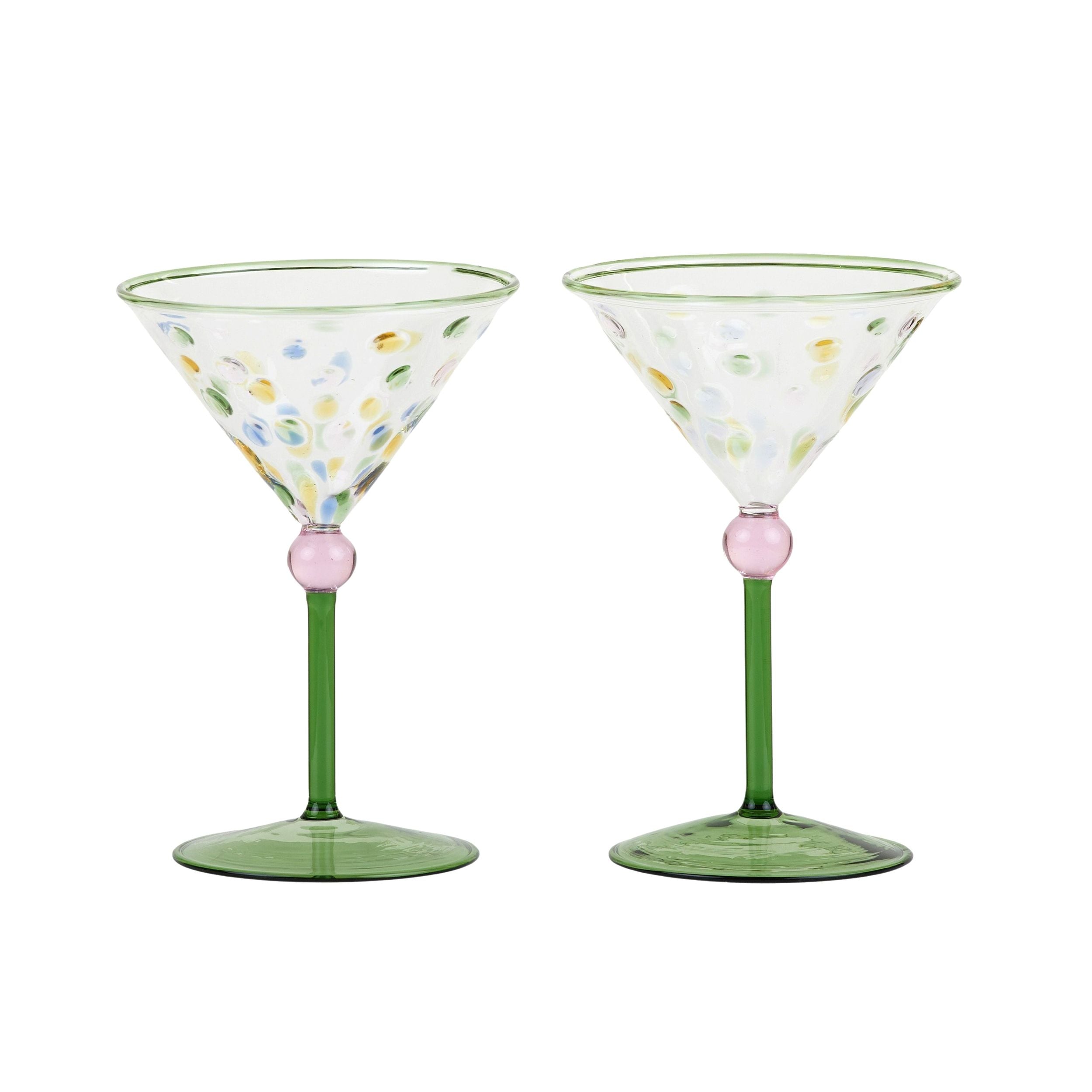 Assemble Lulu Set of 2 Cocktail Glass Green