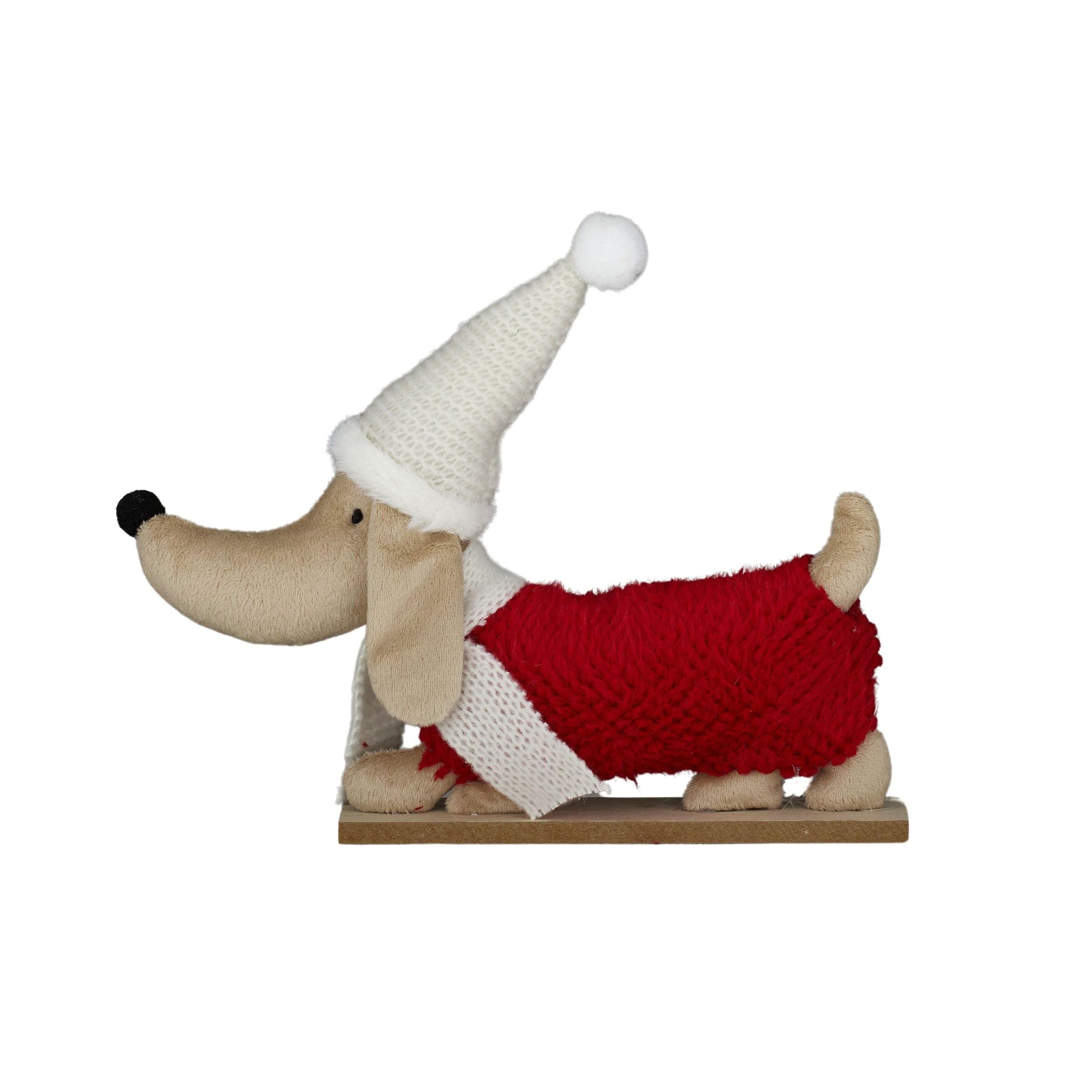Gala Sausage Dog Fabric Wood Red/White