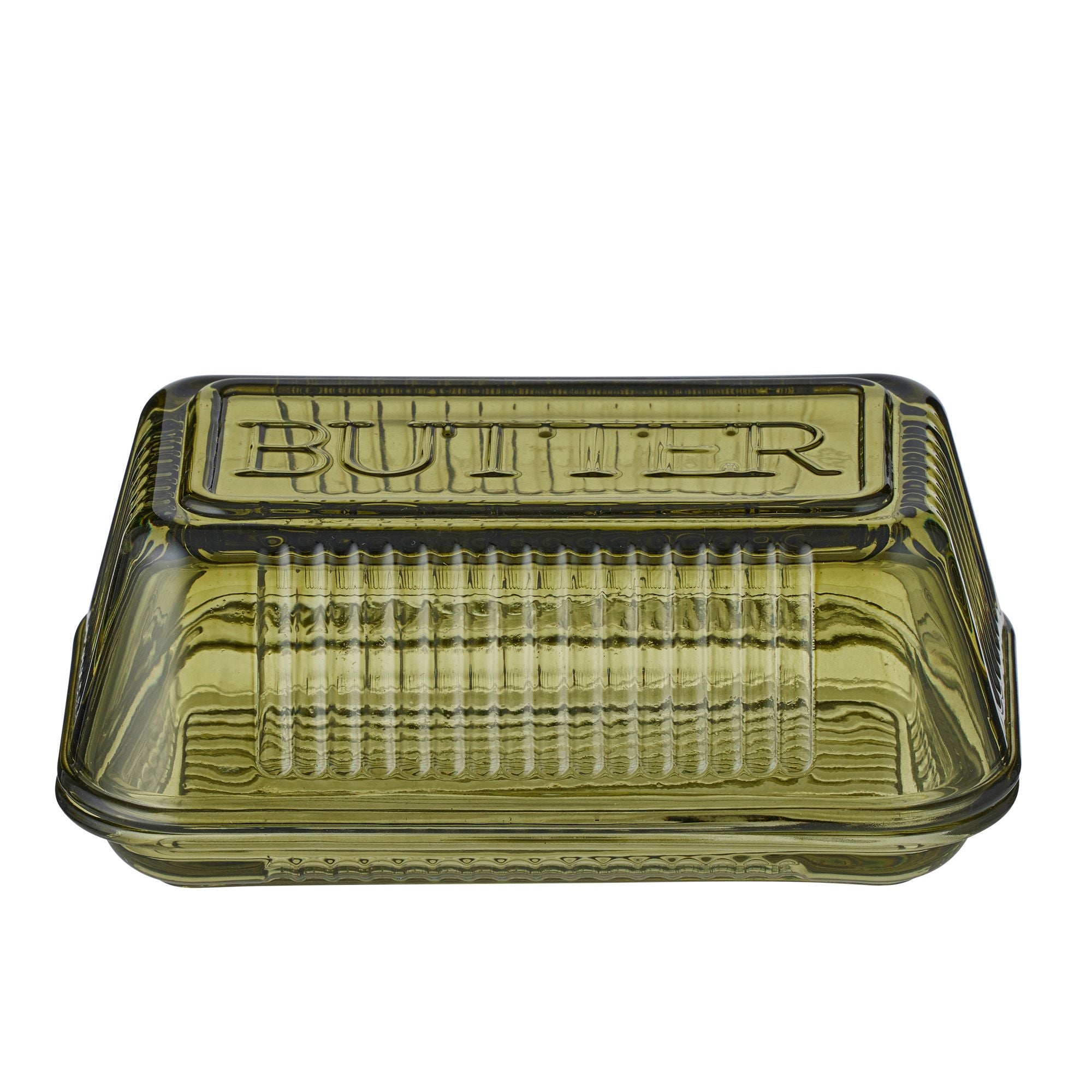 Assemble Lia Glass Butter Dish Green