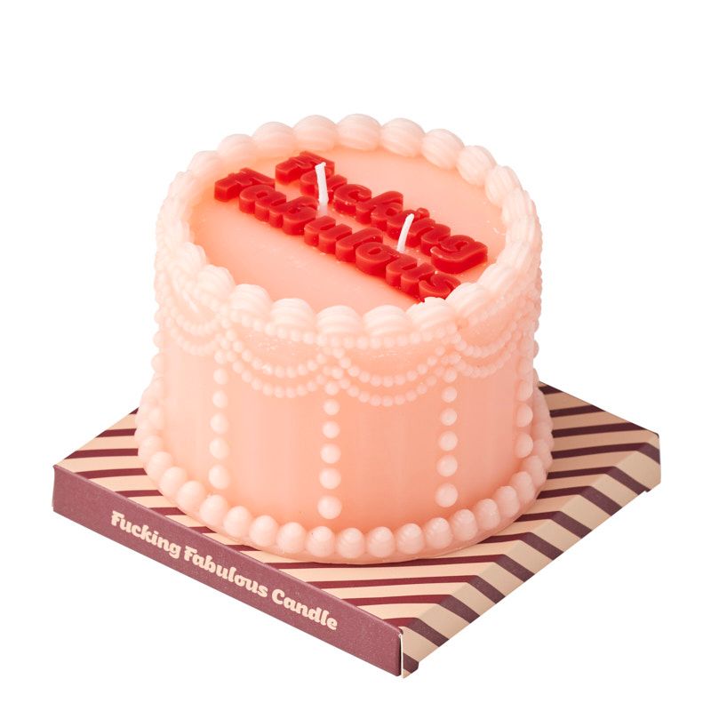 Assemble Fabulous B/day Cake Candle Peach
