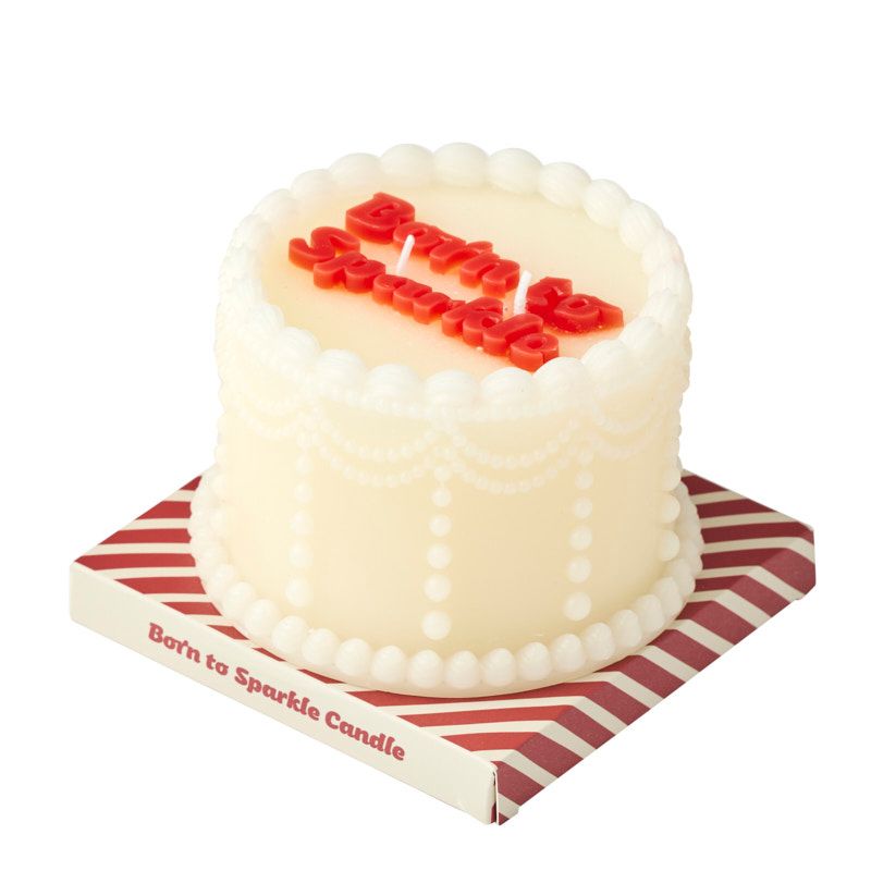 Assemble Sparkle B/Day Cake Candle Ivory