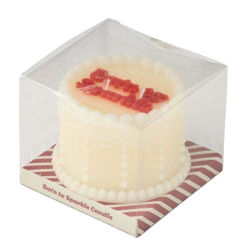 Assemble Sparkle B/Day Cake Candle Ivory