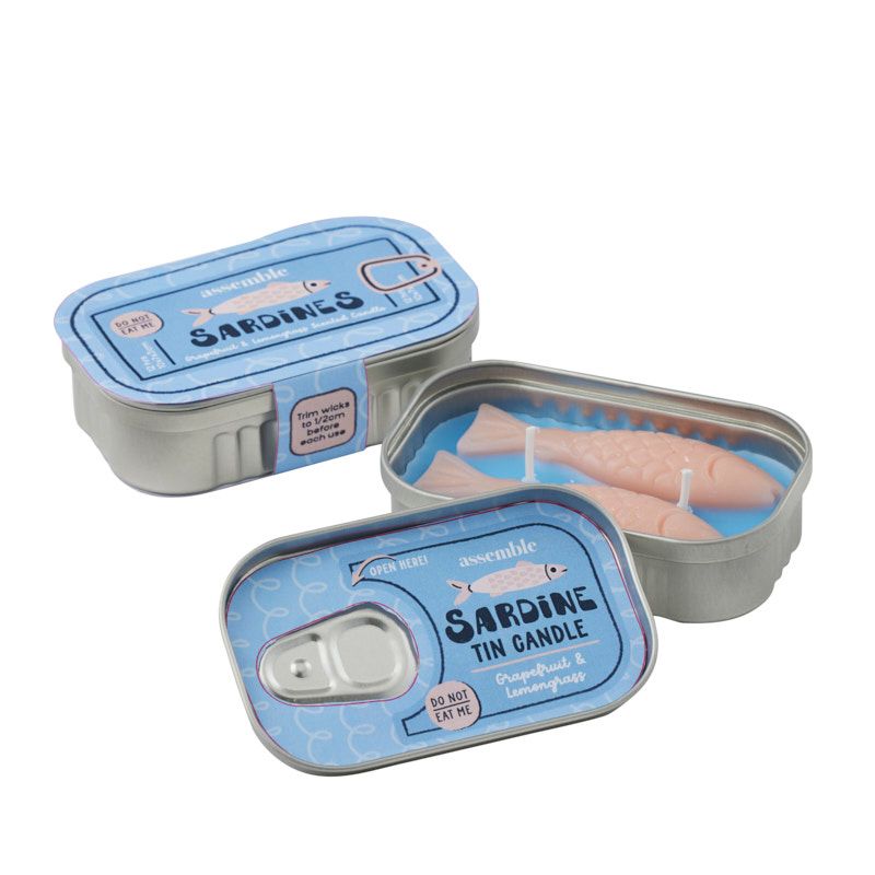 Assemble Sardine Tin Candle Denim
