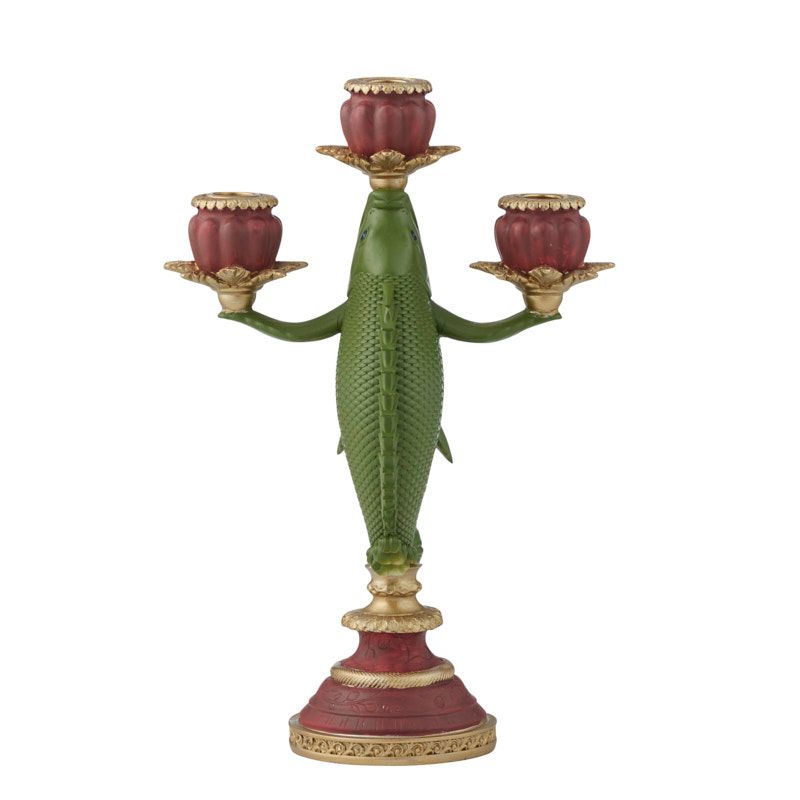 Coast To Coast Charlie Fish Resin Candleabra