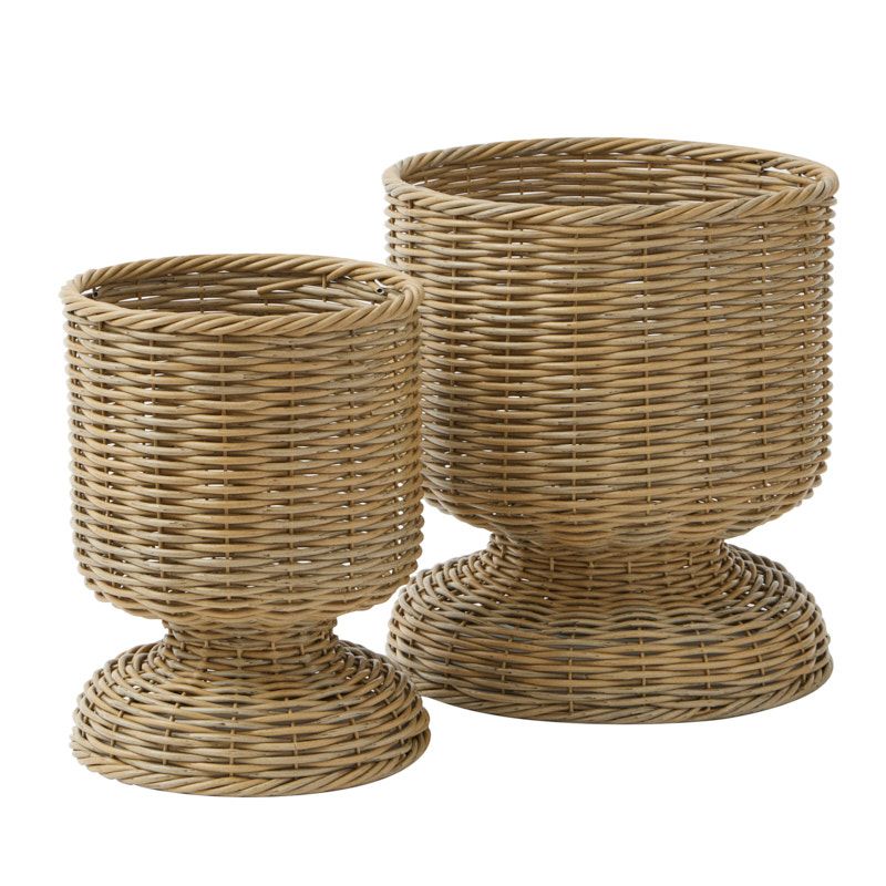 Life Botanic Regan Set of 2 PE Rattan Planter Natural
