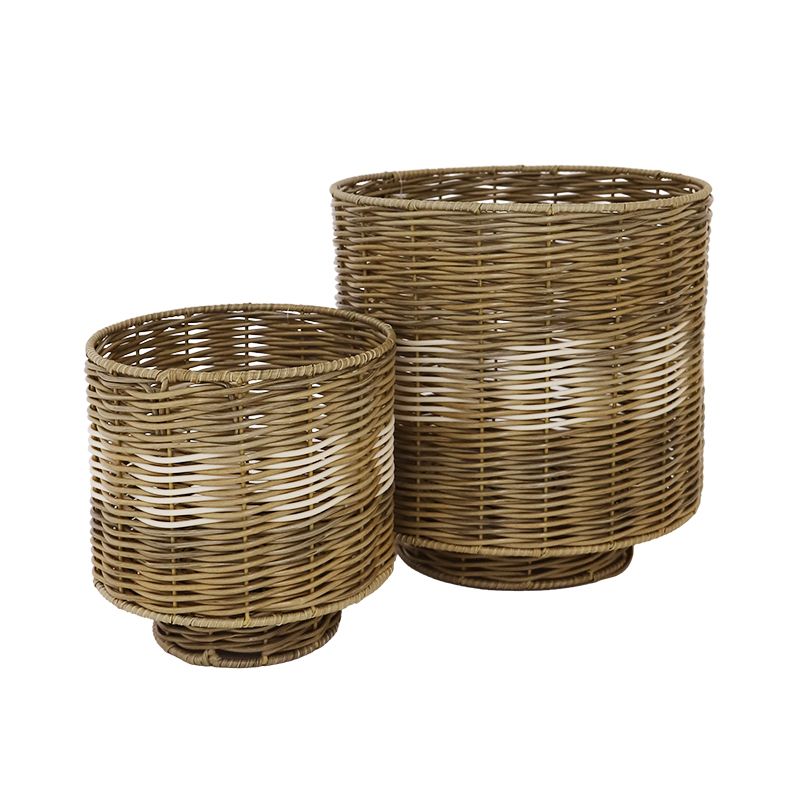 Life Botanic Truman Set of 2 PE Rattan Planter Natural