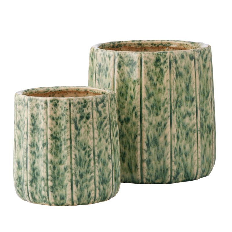 Coast To Coast Broste Set of 2 Ceramic Pots Forrest