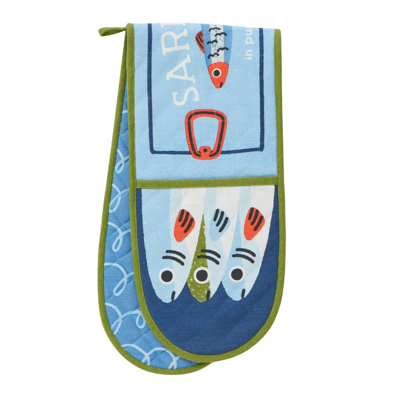 Assemble Sardines Cotton Oven Glove Blue