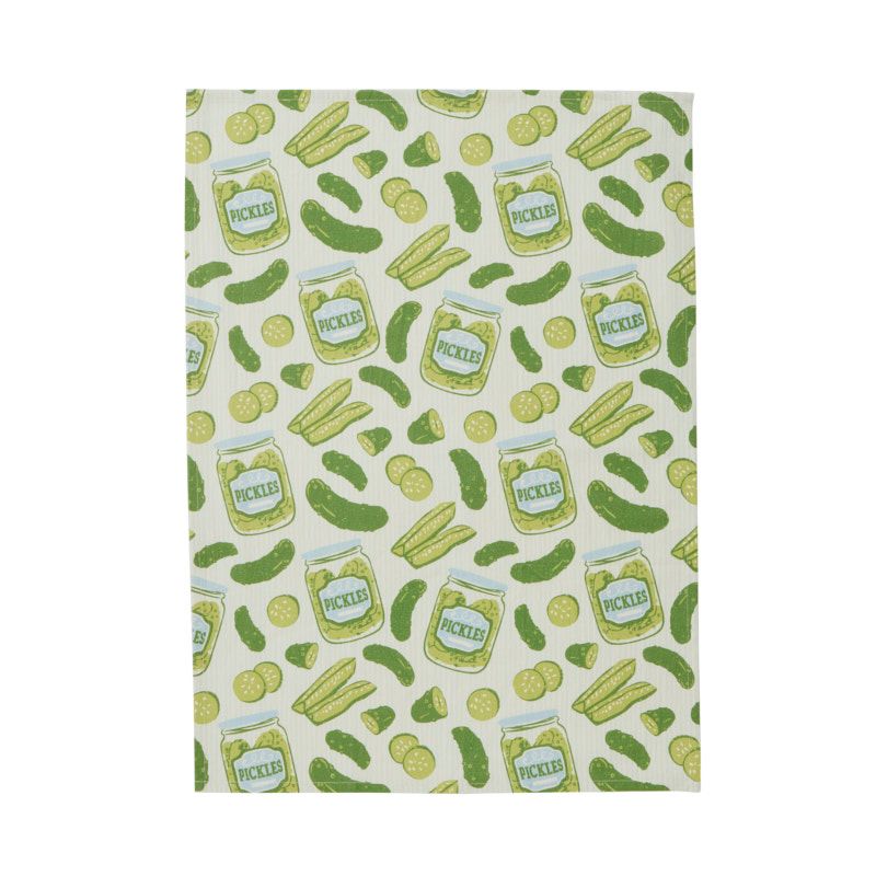 Assemble Pickles Cotton Tea Towel Green
