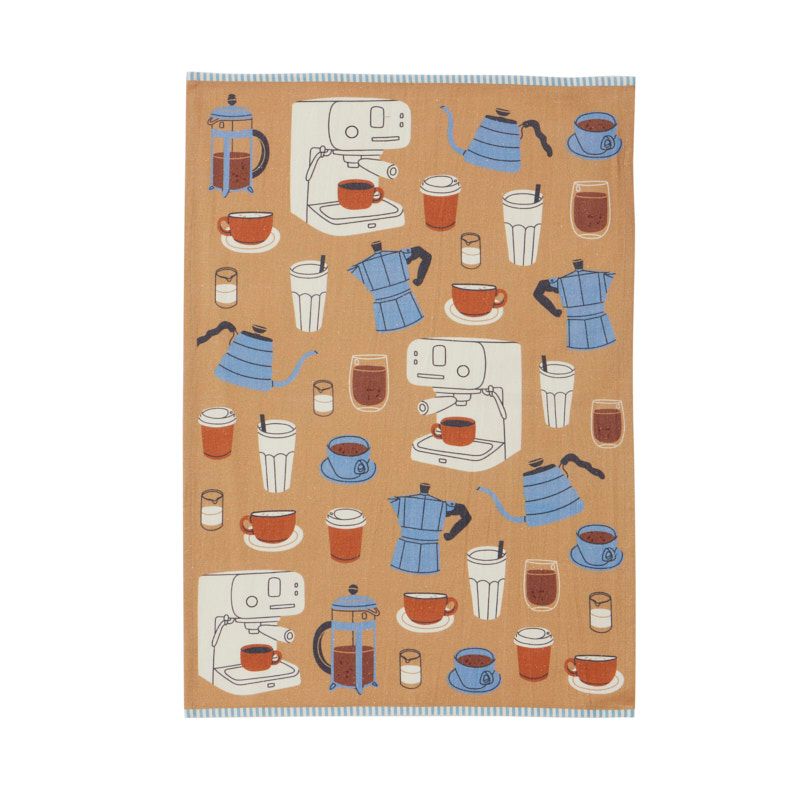 Assemble Coffee Cotton Tea Towel Chocolate