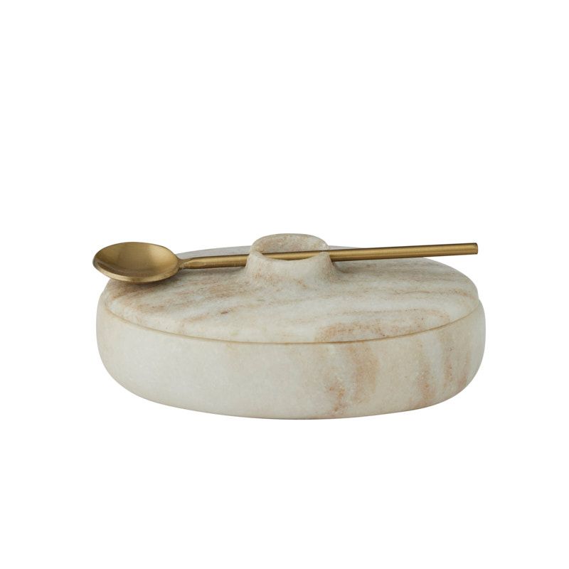 Assemble Donte 2pc Marble Jar Set Beige