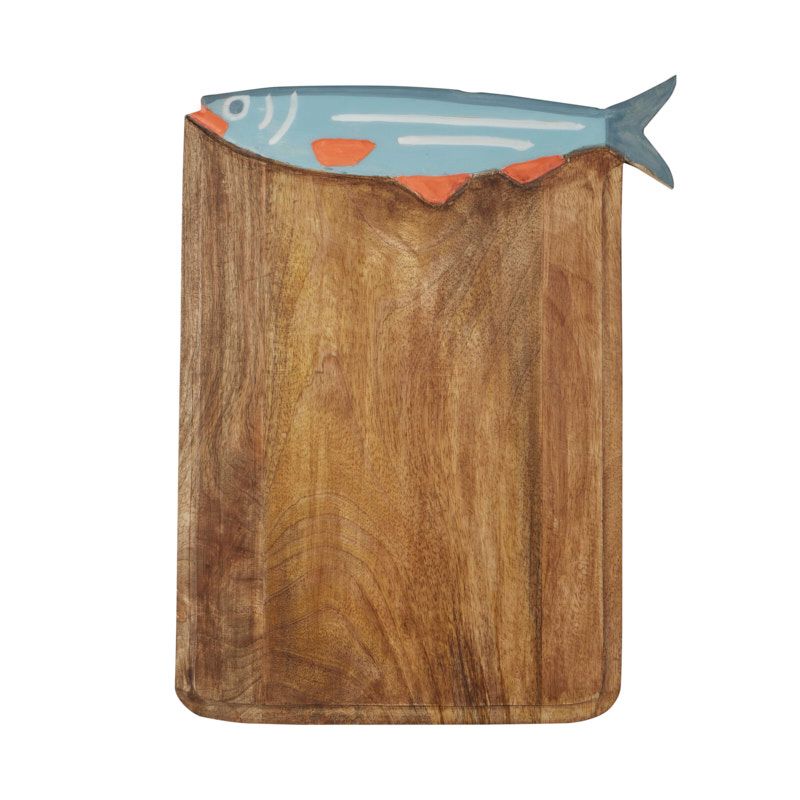 Assemble Fishy Rectangle Wood Serve Board Natural