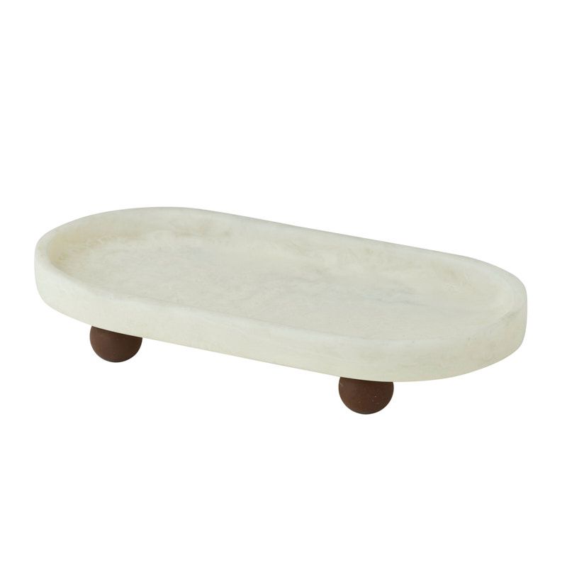 Assemble Kip Resin Footed Tray Iv/Cocoa