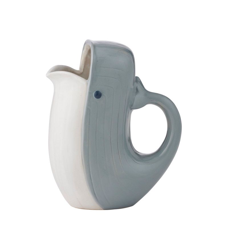 Assemble Whale Ceramic Jug White/Blue