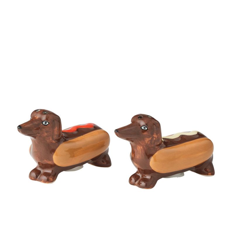 Assemble Hot Dog Set of 2 Ceramic S&P Shakers