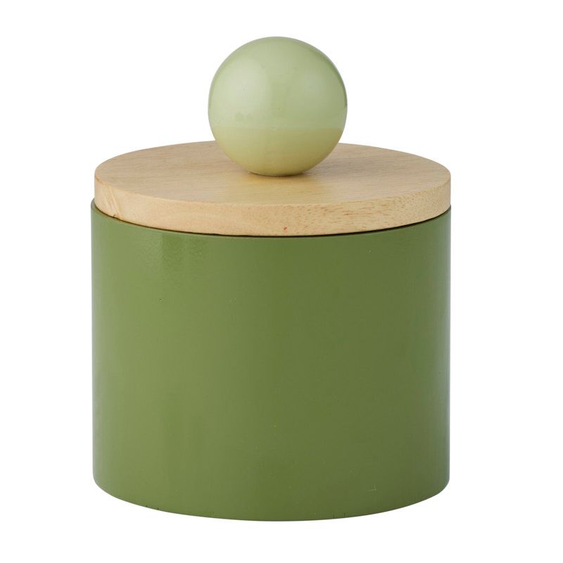 Assemble Axis Wood Storage Jar Green
