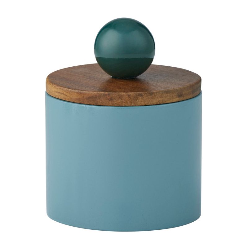 Assemble Axis Wood Storage Jar Blue