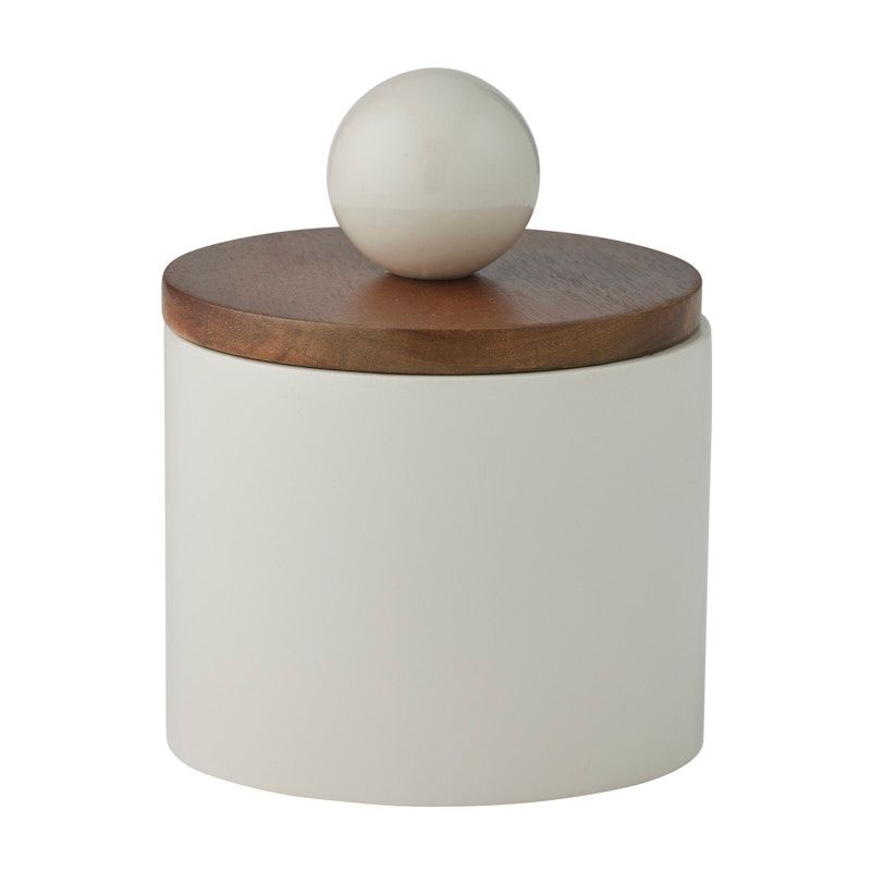 Assemble Axis Wood Storage Jar Ivory