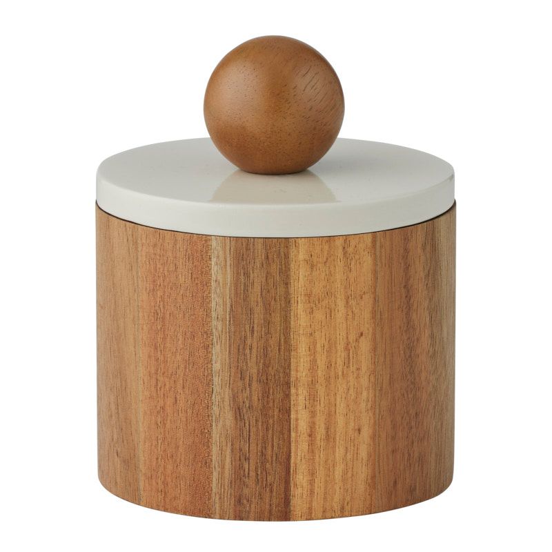 Assemble Axis Wood Storage Jar Ivory