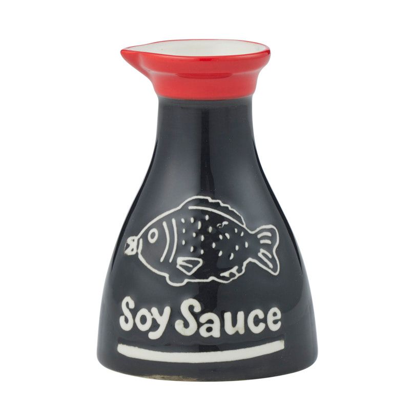 Assemble Soy Sauce Ceramic Jug Black/Red