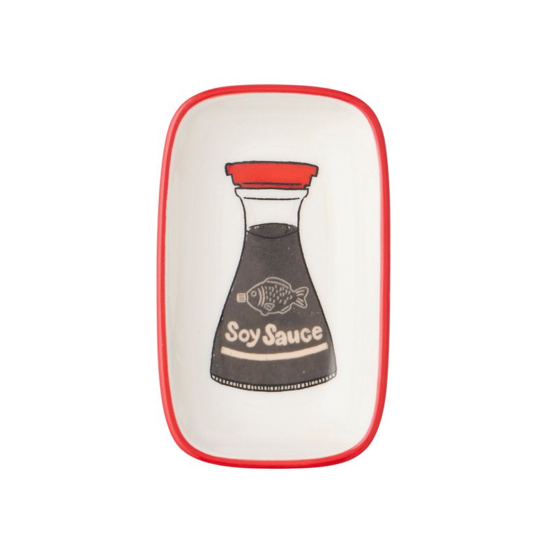 Assemble Soy Sauce Ceramic Dish Black/Red