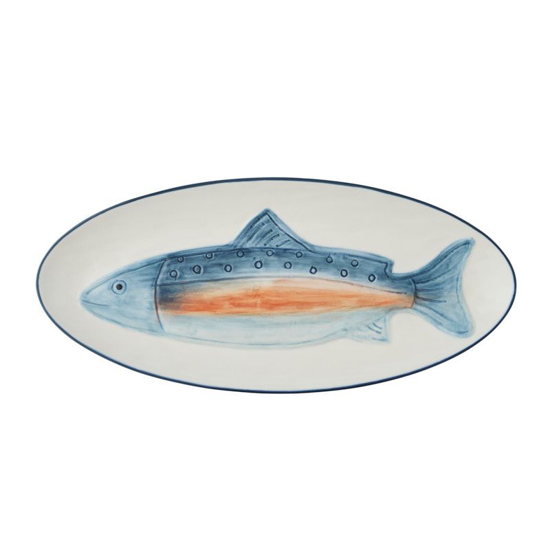 Assemble Corsica Ceramic Platter 18x40cm Blue/Red
