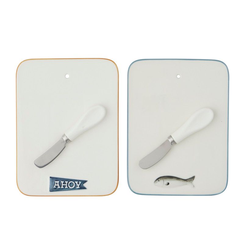 Assemble Cove 2pc Ceramic Serving Set Blue 2