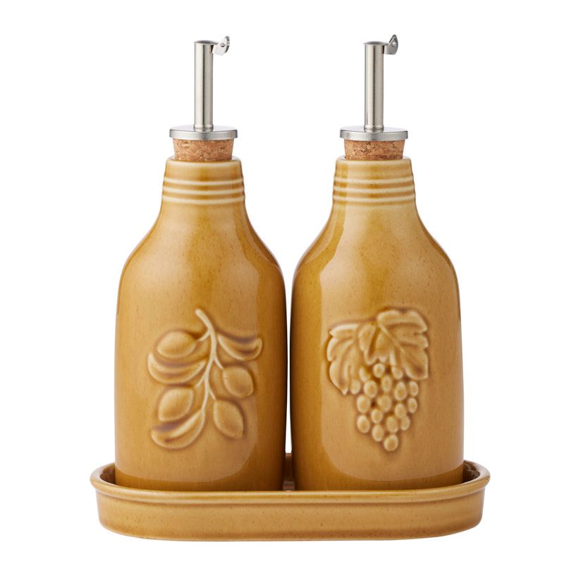 Assemble Olio/Aceto Set of 2 Bottles w Tray Must