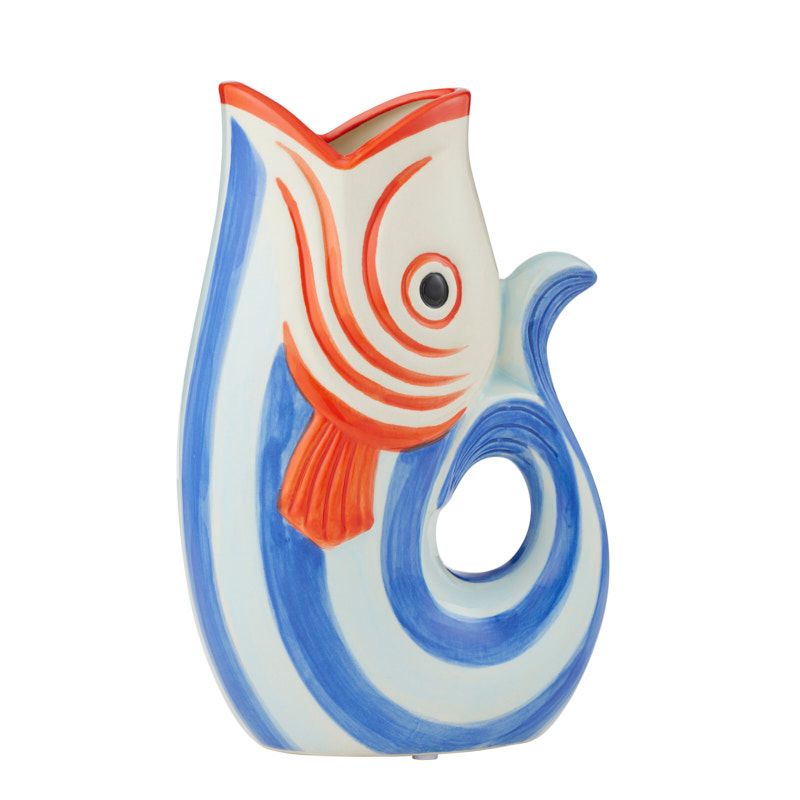 Assemble Pesce Ceramic Jug Blue/Red