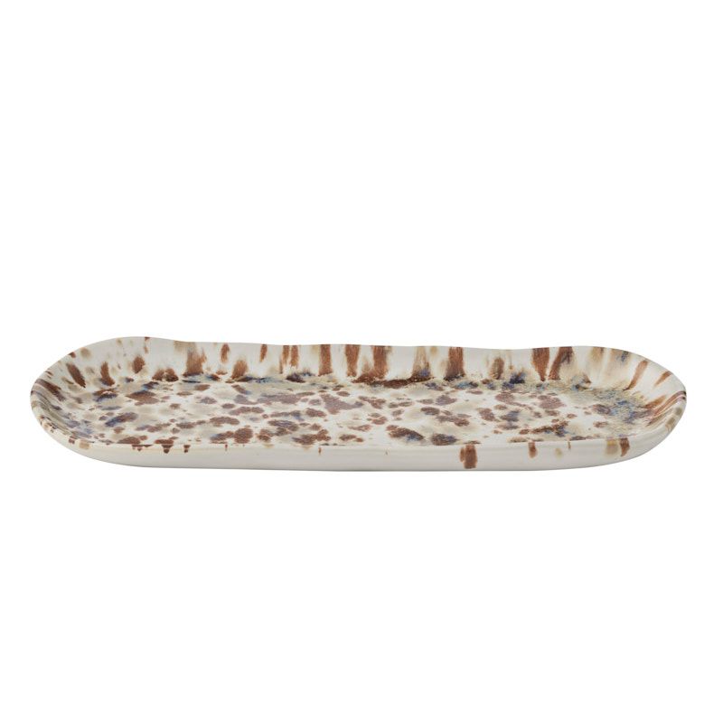 Assemble Dakota Ceramic Platter 12x29cm Ivory/Chocolate