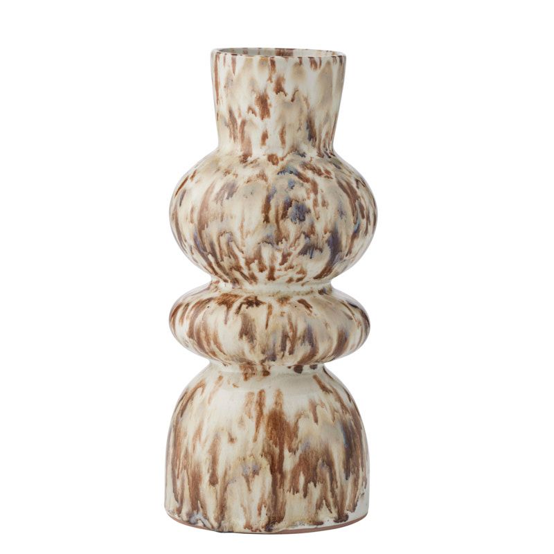 Assemble Dakota Ceramic Vase Ivory/Chocolate